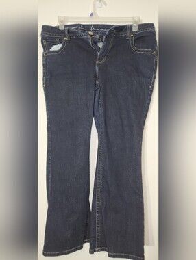Lane Bryant Dark Indigo Boot Cut Jeans 18 Short. Genius Fit.